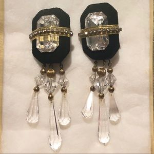 Vintage Pami Jerod Crystal Clip On Earrings